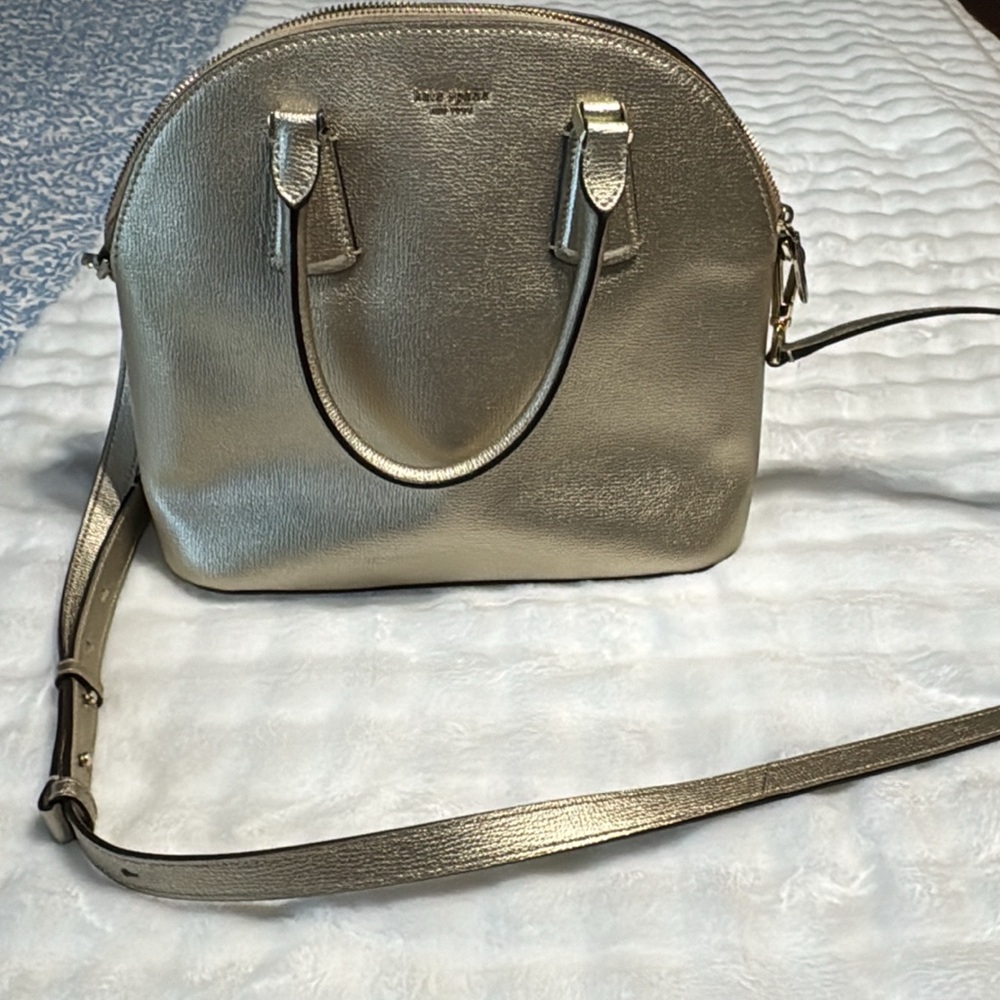 Kate Spade Gold Satchel with Structured Design